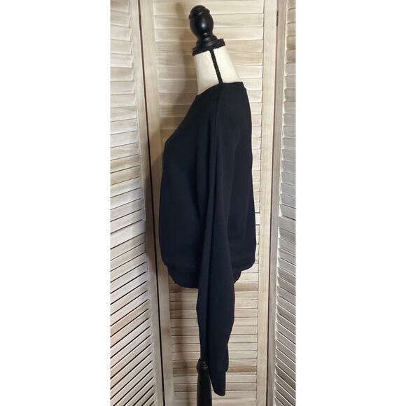 R13 Pleated Sleeve Drop Shoulder Japanese French Terry Black Sweatshirt S - Picture 7 of 12